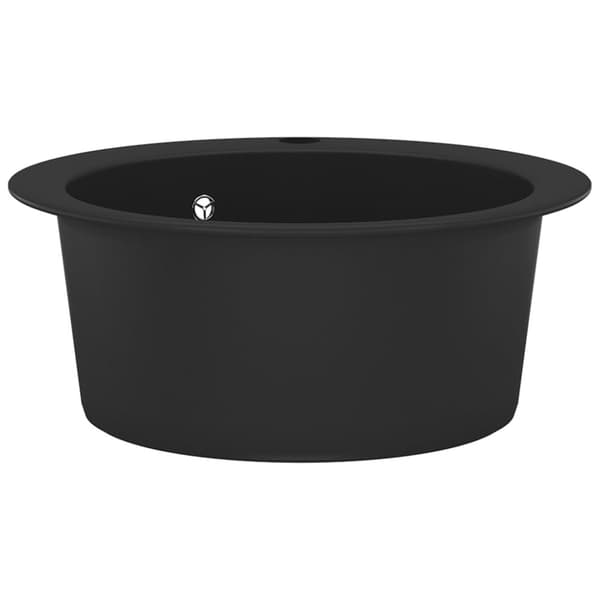 Keittiön pesuallas graniitti pyöreä musta