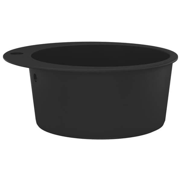 Keittiön pesuallas graniitti pyöreä musta