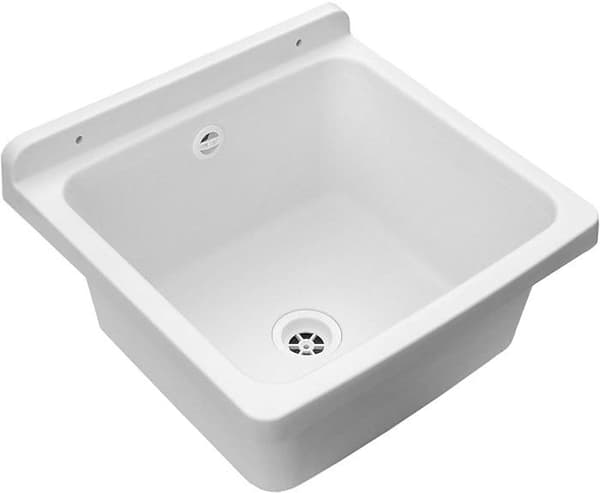 Adventa diskbänk - 9W104C98 - Pilozzo Vägghängd diskbänk 40 x 40 cm i harts för utomhusbruk, vit