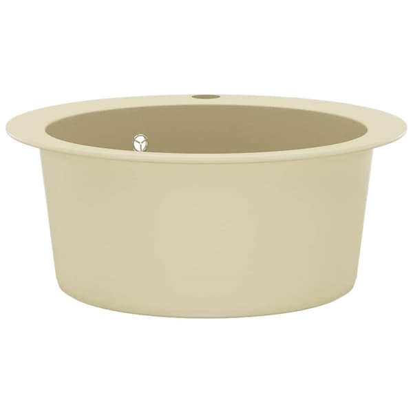 køkkenvask granit enkelt vask rund beige
