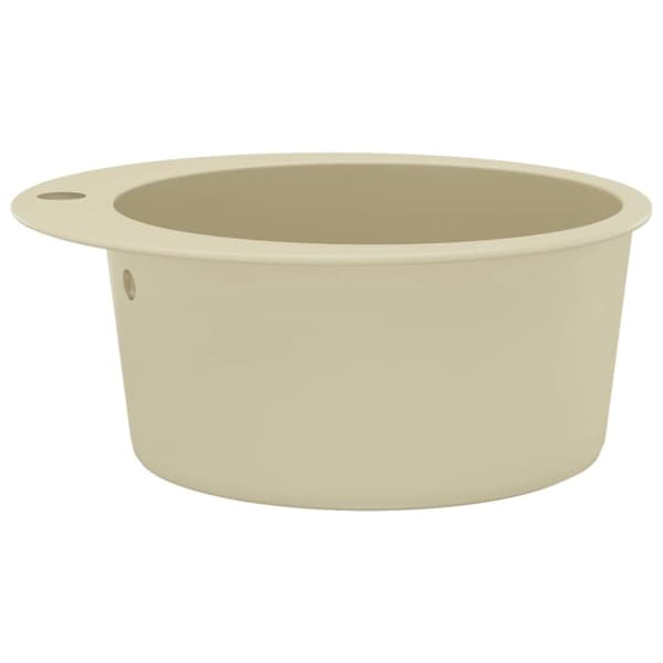 køkkenvask granit enkelt vask rund beige