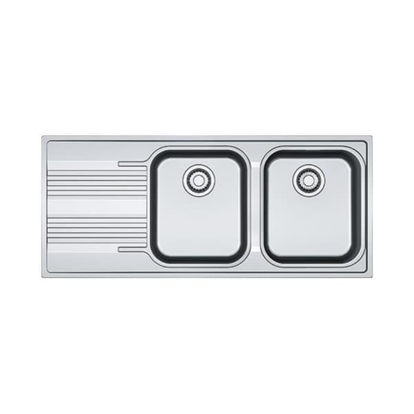 Franke Smart SRX 621 Diskbänk 116x50cm med dubbelskål och avlopp till vänster, Rostfritt stål (101.0356.896)