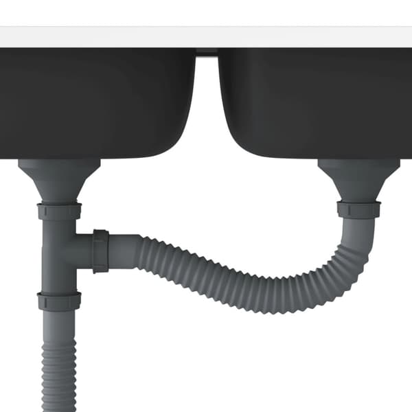 vidaXL køkkenvask med 2 bassiner 800x600x155 mm rustfrit stål sølv -  Køkkenvaske & arbejdsvaske