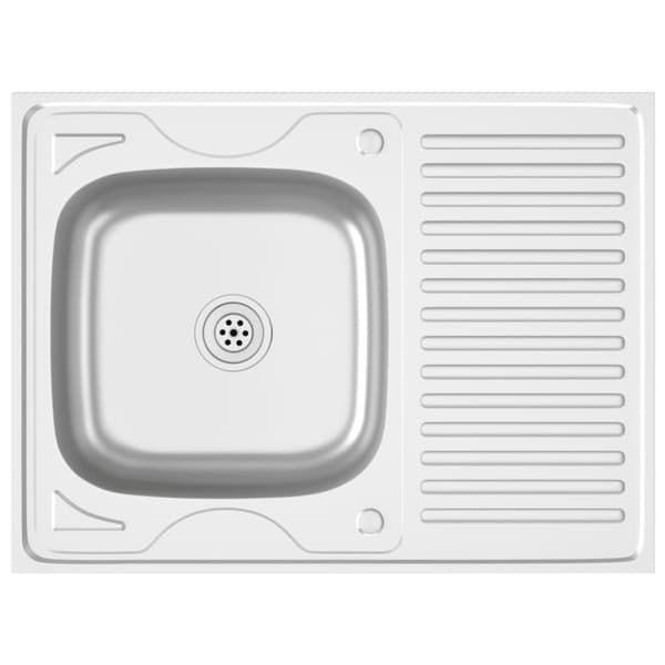 vidaXL køkkenvask med afløbssæt 800x600x155 mm rustfrit stål sølv -  Køkkenvaske & arbejdsvaske