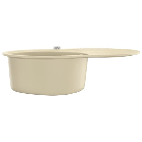 vidaXL køkkenvask granit enkelt vask oval beige - Køkkenvaske & arbejdsvaske