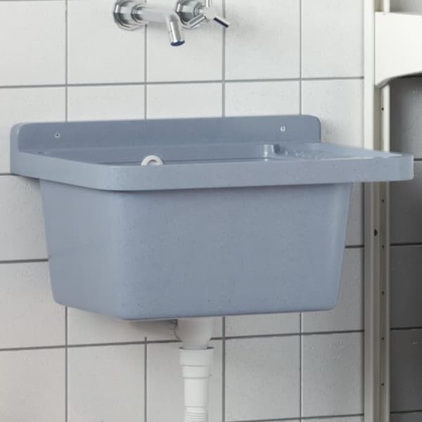 vidaXL Pesuallas seinälle harmaa 50x35x24 cm hartsi - Keittiö- & tiskialtaat