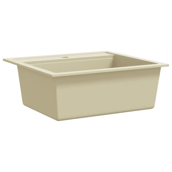 The Living Store køkkenvask granit enkelt vask beige - Køkkenvaske & arbejdsvaske
