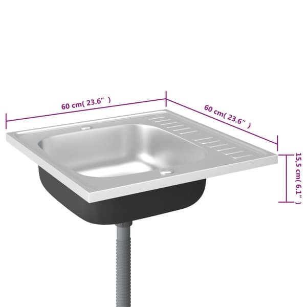 Diskhoar - Living Diskho med avrinningsyta silver 600x600x155 mm rostfritt stål