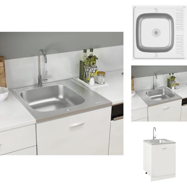 Diskhoar - Living Diskho med avrinningsyta silver 600x600x155 mm rostfritt stål