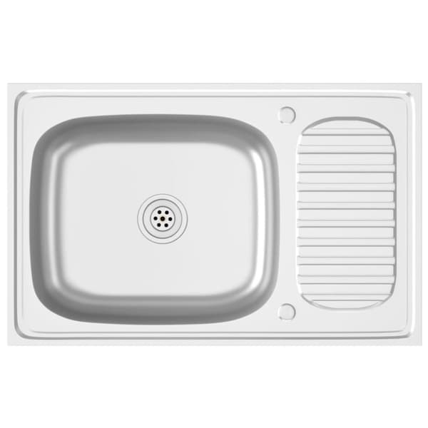 Køkkenvaske & arbejdsvaske - Living køkkenvask med afløbssæt 800x500x155 mm rustfrit stål sølv