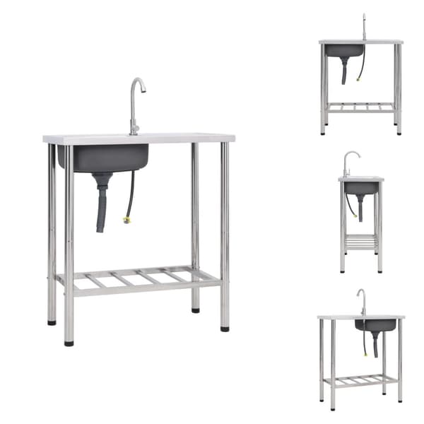 Køkkenvaske & arbejdsvaske - Living campingvask med hane enkelt vask rustfrit stål