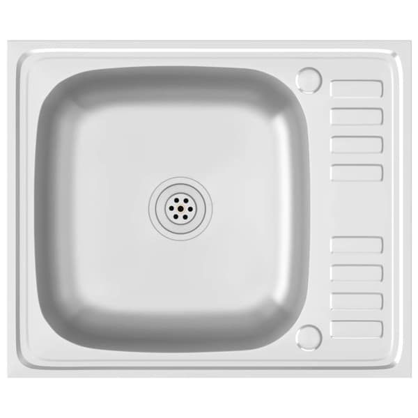 Køkkenvaske & arbejdsvaske - Living køkkenvask med afløbssæt 500x600x155 mm rustfrit stål sølv