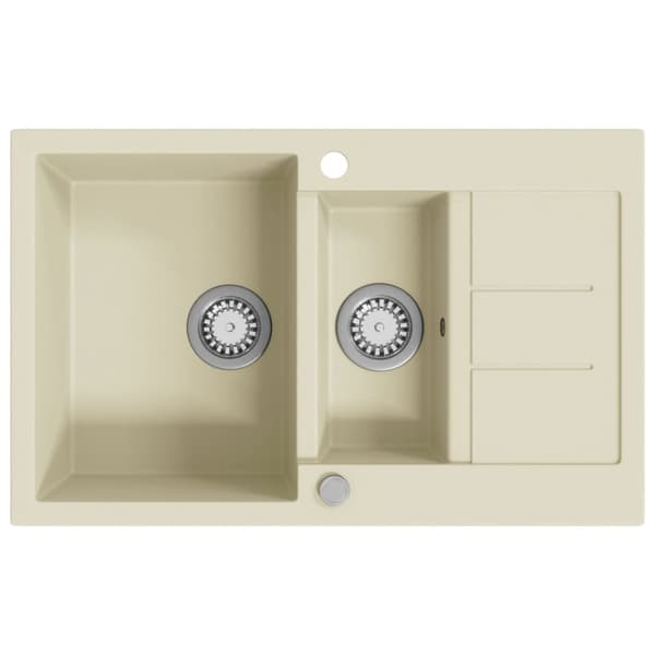Køkkenvaske & arbejdsvaske - Living køkkenvask granit dobbelt vask beige