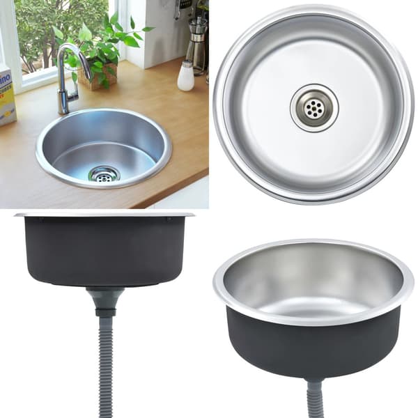 Diskbänk med sil och vattenlås rostfritt stål - Köksho - Diskho - Home & Living