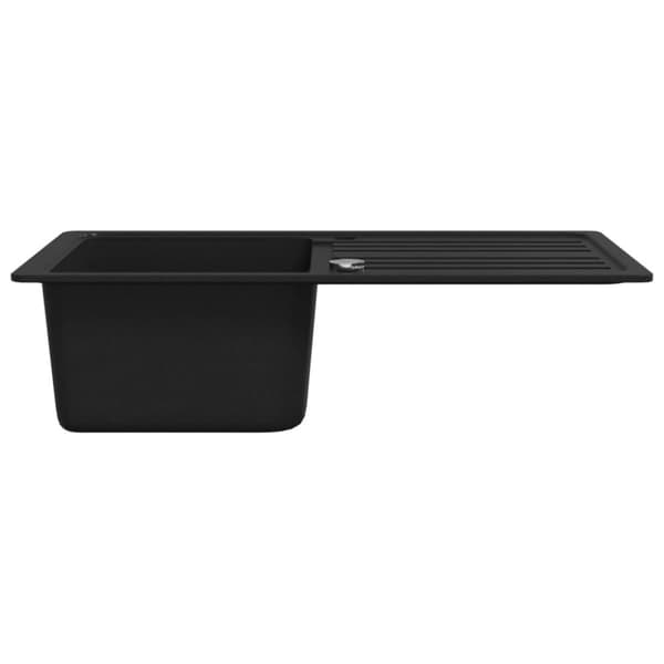 Køkkenvask i granit med afløbsbakke reversibel sort - - Home & Living