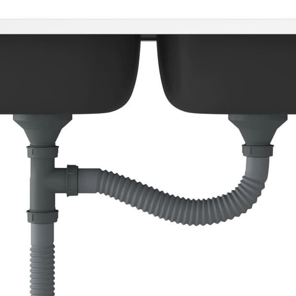 Køkkenvask med 2 bassiner 800x500x155 mm rustfrit stål sølv - Køkkenvask - Køkkenvaske - Home & Living