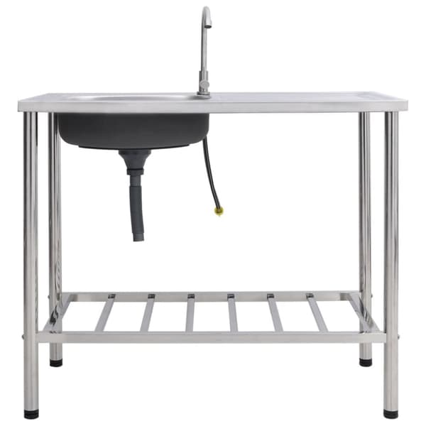 Campingvask med hane enkelt vask rustfrit stål - Campingvask - Campingvaske - Home & Living