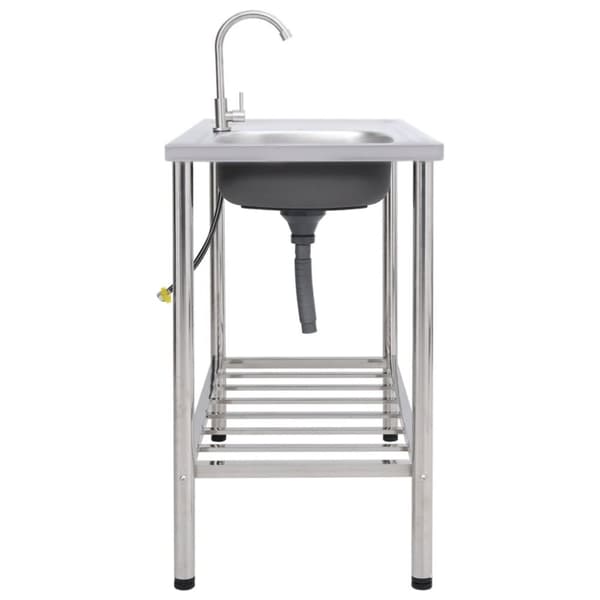 Campingvask med hane enkelt vask rustfrit stål - Campingvask - Campingvaske - Home & Living