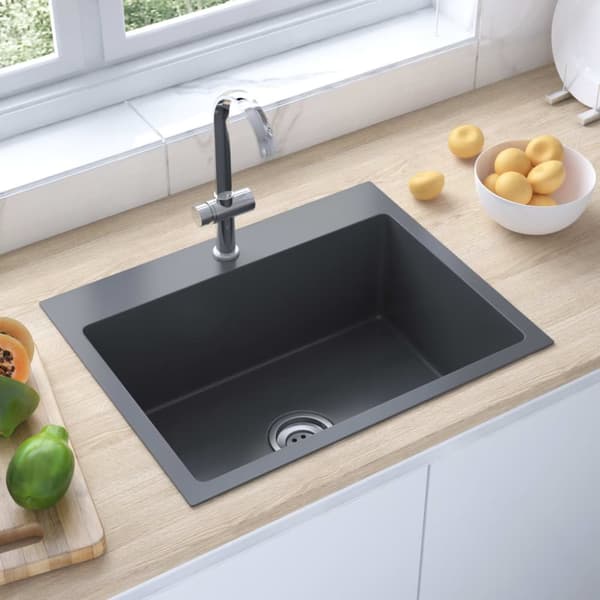 Håndlavet køkkenvask rustfrit stål sort - Håndlavet Køkkenvask - Håndlavede Køkkenvaske - Home & Living