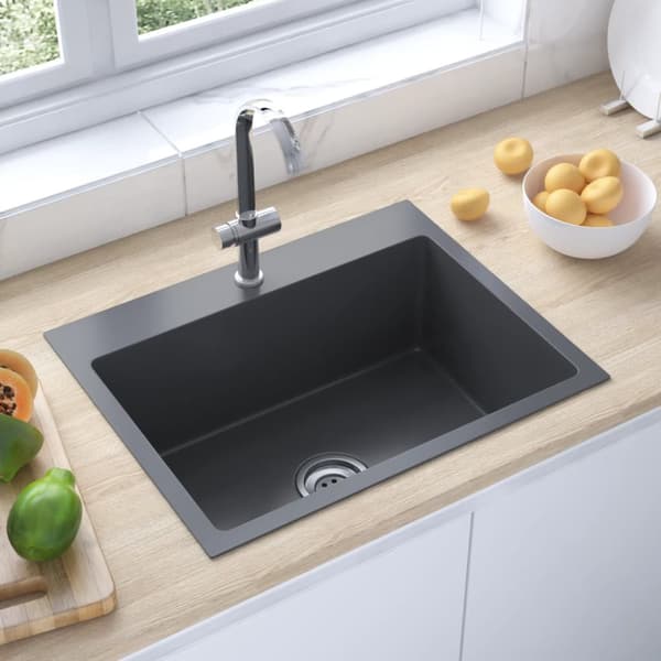 Håndlavet køkkenvask rustfrit stål sort - Håndlavet Køkkenvask - Håndlavede Køkkenvaske - Home & Living