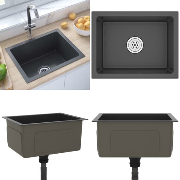 Käsintehty keittiön tiskiallas musta ruostumaton teräs - Tiskiallas - Tiskialtaat - Home & Living