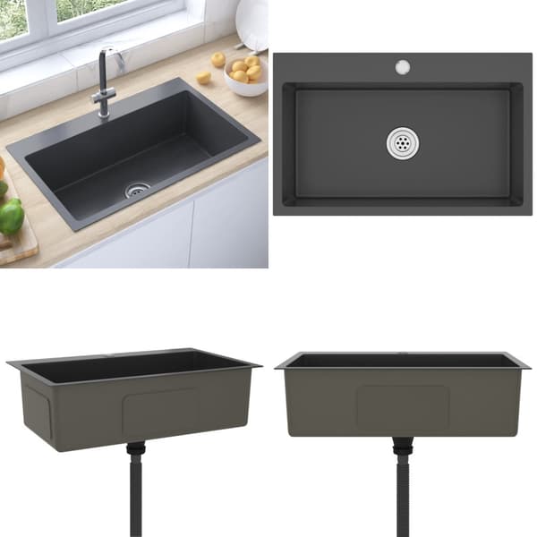 Håndlavet køkkenvask rustfrit stål sort - Håndlavet Køkkenvask - Håndlavede Køkkenvaske - Home & Living