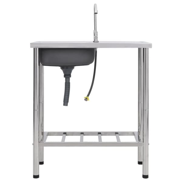 Campingvask med hane enkelt vask rustfrit stål - Campingvask - Campingvaske - Home & Living