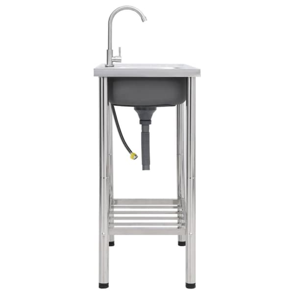 Campingvask med hane enkelt vask rustfrit stål - Campingvask - Campingvaske - Home & Living