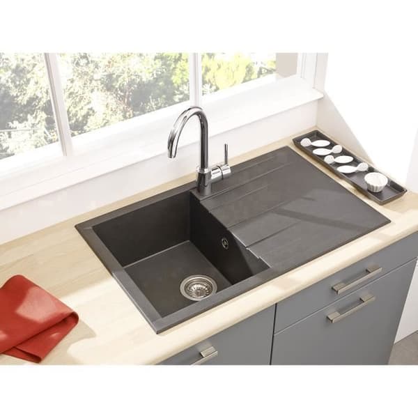 Diskbänk granit inbyggd diskho mineralit diskho 80 x 50 svart respekta