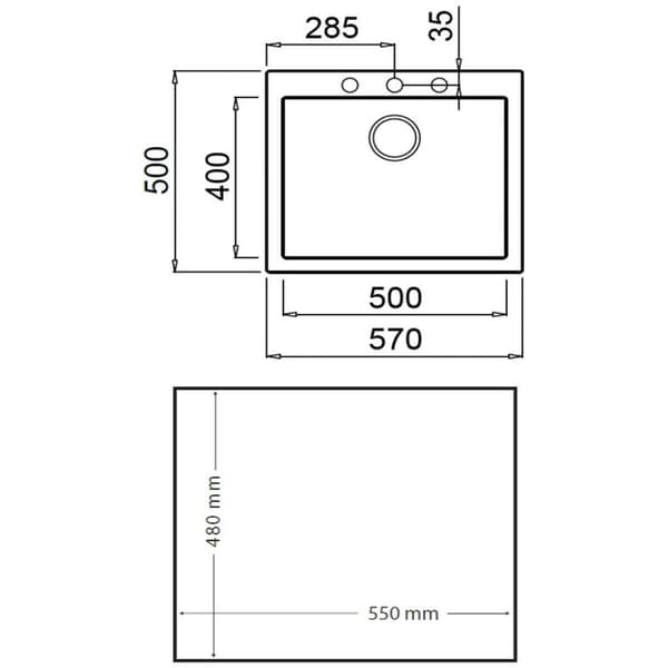 Vask med et rum Teka Forsquare 50.40 TG Hvid