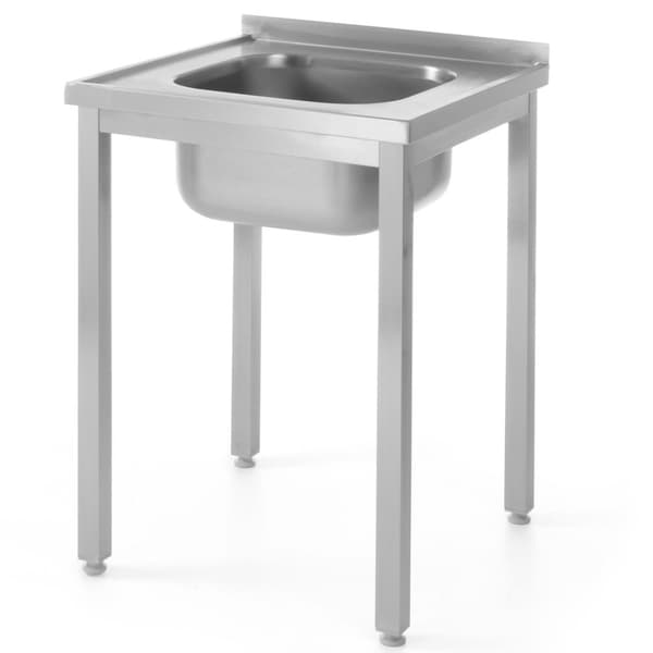 Stålbordplade med én vask 600x600mm - Hendi 811849