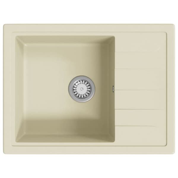 Diskho med bräddavlopp oval beige granit