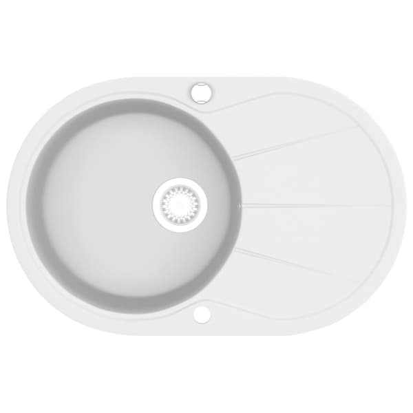 Diskho granit enkel oval vit