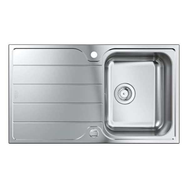 GROHE diskbänk i rostfritt stål K500 31571SD1 - Inbyggd - 1 skål - Vändbar avloppsinstallation - 86x50 cm - Rostfritt stål