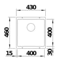 Miniatyrbild 2 av 4: Blanco Rotan 400 Silgranit diskbänk, 430x460 mm, kaffe 521337