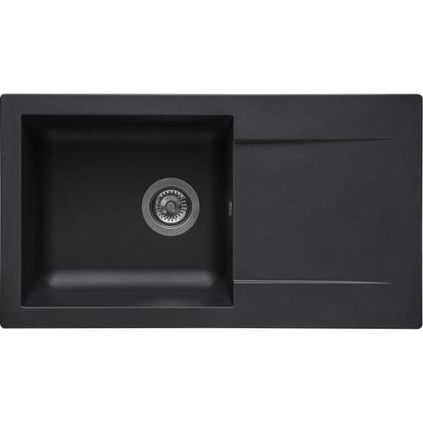 STRADOUR EINNA inbyggd diskho, i GLITTER BLACK SMC - 06, 1 skål, dim 78 * 43,5 cm, manuellt avfall