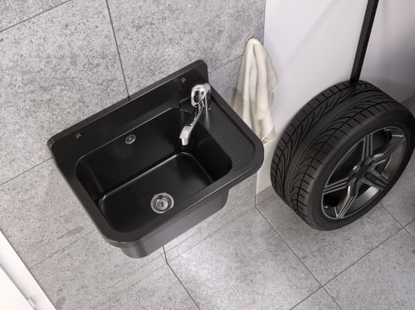 SORT TEKNISK KØKKENVASK I MARMOR PARON