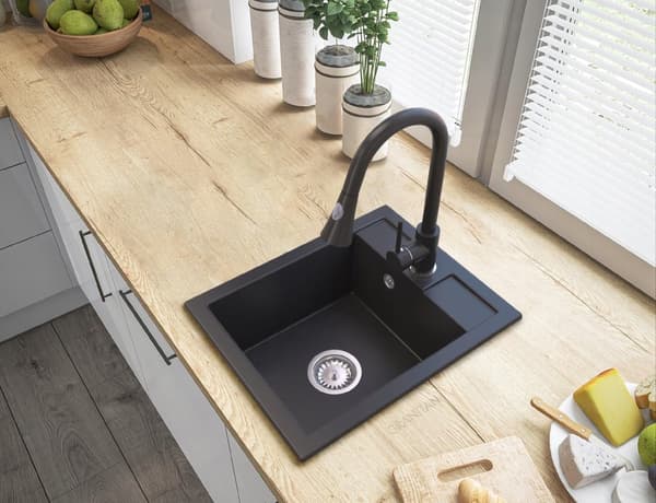 GRANITDISK ENKELKAMMARE BEST MED BATTERI OCH VÄGGMONTERAD SIPHON