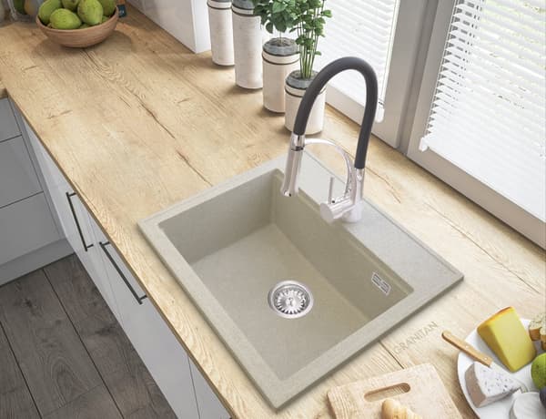 FOXAL beige VASK GRANIT SYFON KROM