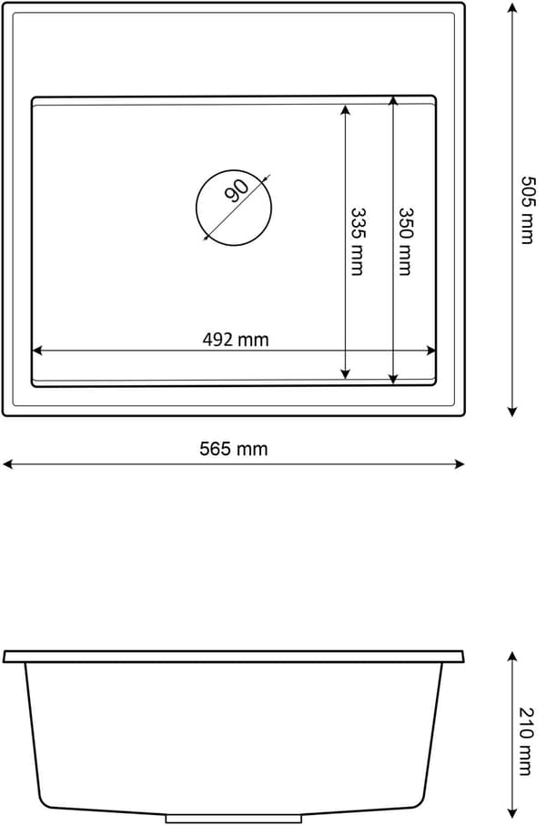FOXAL SVART GRANITDISK + HÖG GULDKRAN