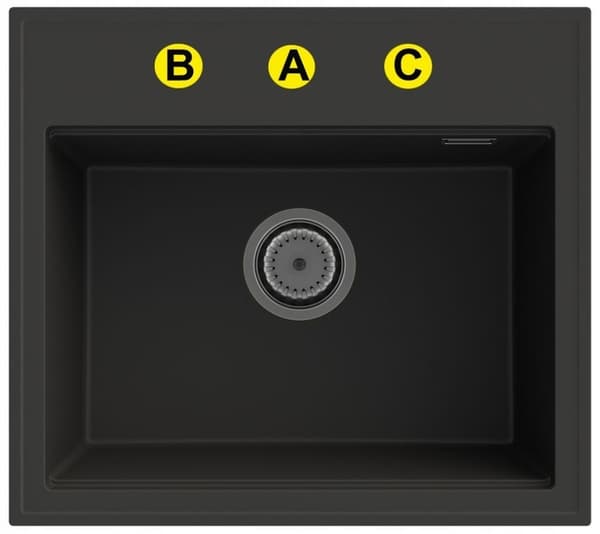FOXAL SVART GRANITDISK + HÖG GULDKRAN