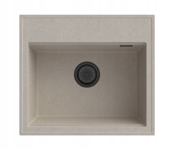 FOXAL beige VASK GRANIT + HØJ SORT ARMATUR