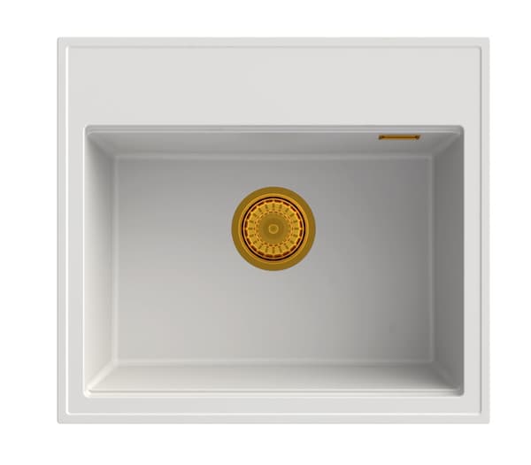 GRANITDISK biały FOXAL guld KRAAN SIFON