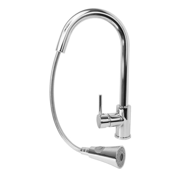 STÅL VASK ENKELT KAMMER + SNAKE KROM ARMATUR