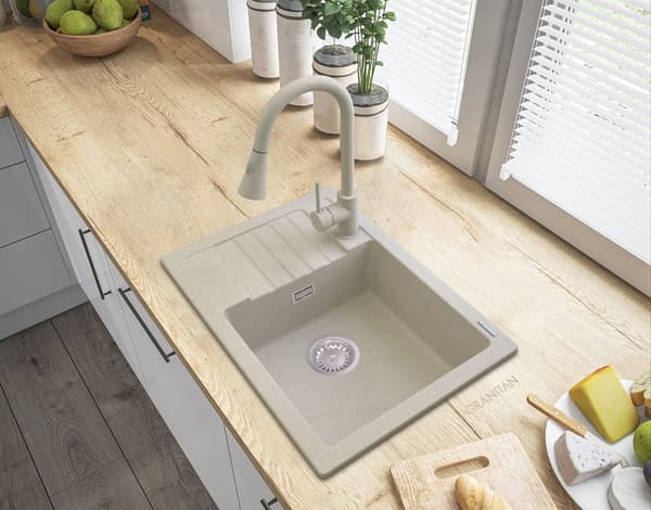 GRANITDISK beige ARGOS + BLANDARE SNAKE + SIPHON