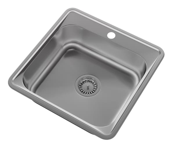 KÖKSSTÄLL ENKELKAMMARE I ROSTFRITT STÅL LITEN KVADRATISK 1 KAMMARE DECOR TURI48