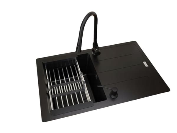 VASK Franke Basis BFG 611-78 SORT ARMATUR SNAKE SLIM DISPENSER DRÆN