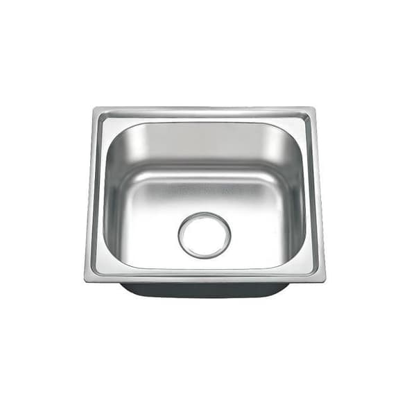 Rektangulär diskbänk i rostfritt stål - GENERISK - 460x400x200mm - Dräneringssats ingår