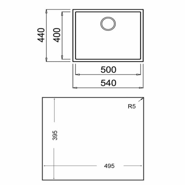 Enkeltvask Teka Square 50.40 TG (60 cm)