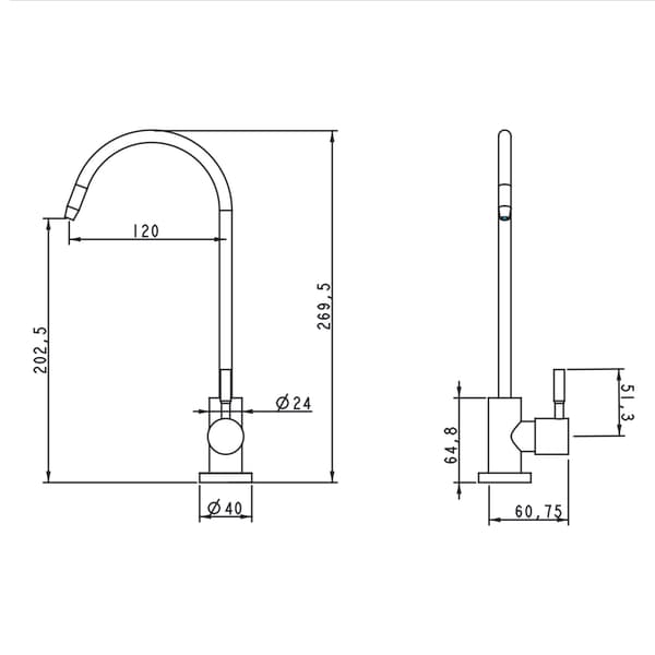 WEZER EKO4F-13-SVART filtrerad vattenkran